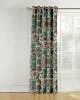The green color pure polyester curtain on dimout fabric in floral design available for windows